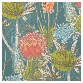 Multicolor African Abstrakt Floral Pattern Stoff