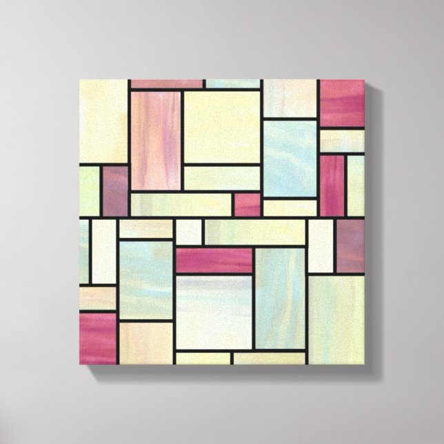 Multicolor-Aquarellglas (12x12)-Leinwand Leinwanddruck (Vorderseite)