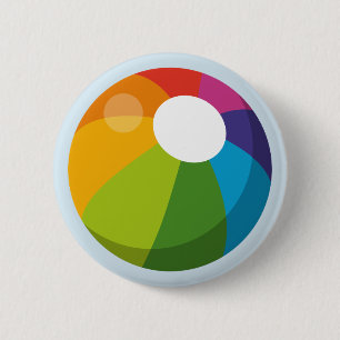Multicolor Beach Ball Button