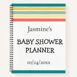 Multicolor Beachy Baby Shower Notizbuch