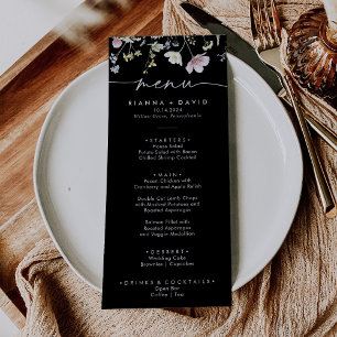 Multicolor Boho Fall Floral Weddner Menükarte