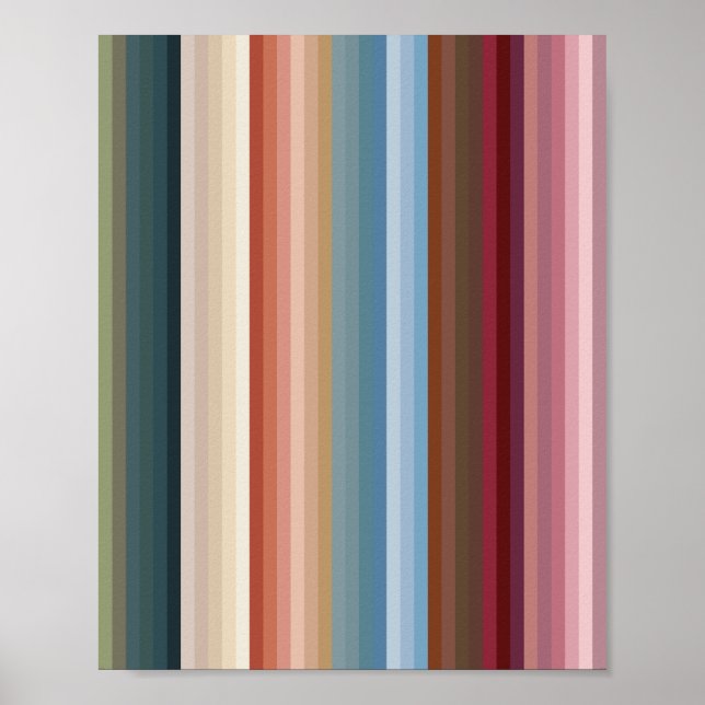 Multicolor Boho Streifen Poster (Vorne)