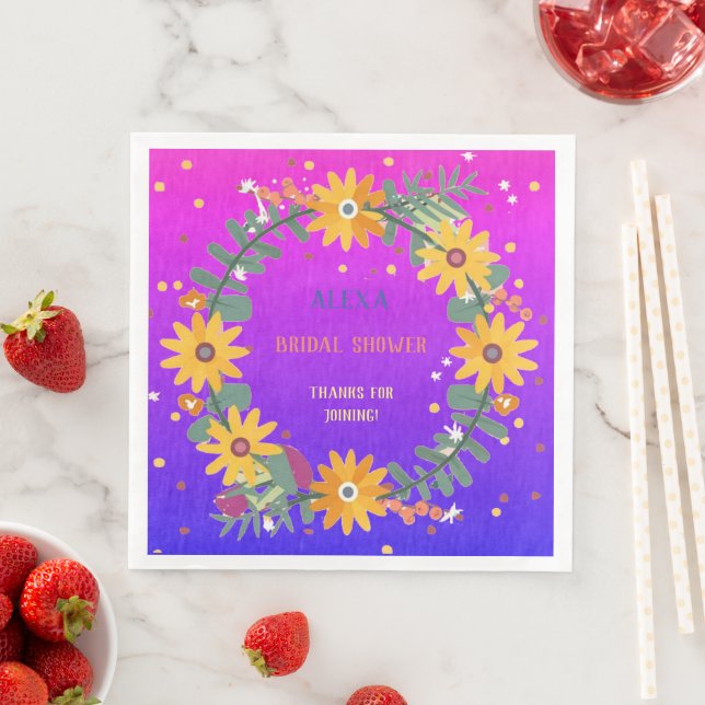 Multicolor Botanicals Brautparty Party Serviette (Beispiel)