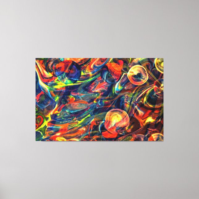 Multicolor Bubble Abstrakte Wandkunst Leinwand (Vorderseite)