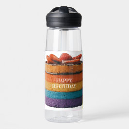 Multicolor Cake and Happy Birthday Design Trinkflasche
