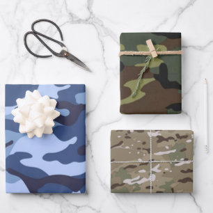 MultiColor Camouflage Camouflage Militärisches Des Geschenkpapier Set