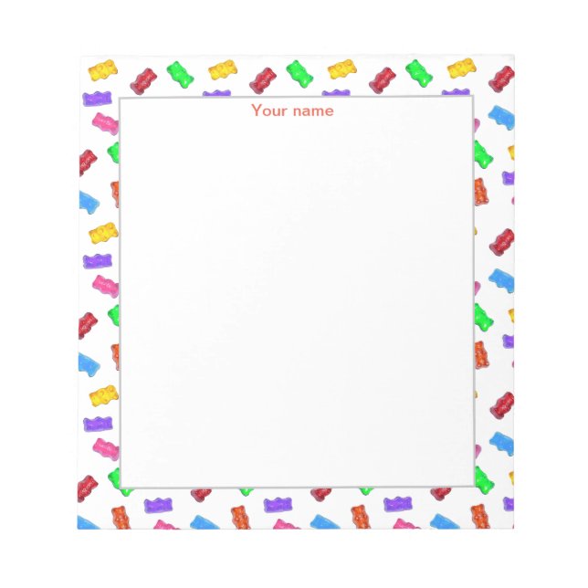 Multicolor Candy Bears Simple Notizblock (Vorderseite)