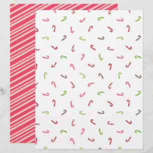 Multicolor Candy Canes & Red Stripe Scrapbook