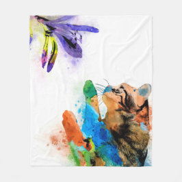 Multicolor Cat 610 Blume Fleecedecke