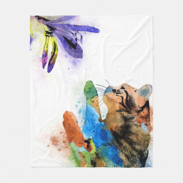 Multicolor Cat 610 Blume Fleecedecke (Vorderseite)