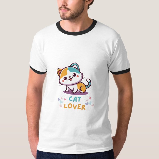 Multicolor Cat Lover T-Shirt (Vorderseite)