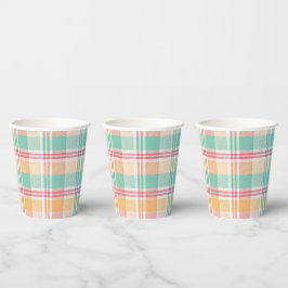 Multicolor Checkered Kariert Pappbecher