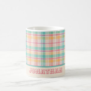 Multicolor Checkered Kariert Personalisiert Kaffeetasse