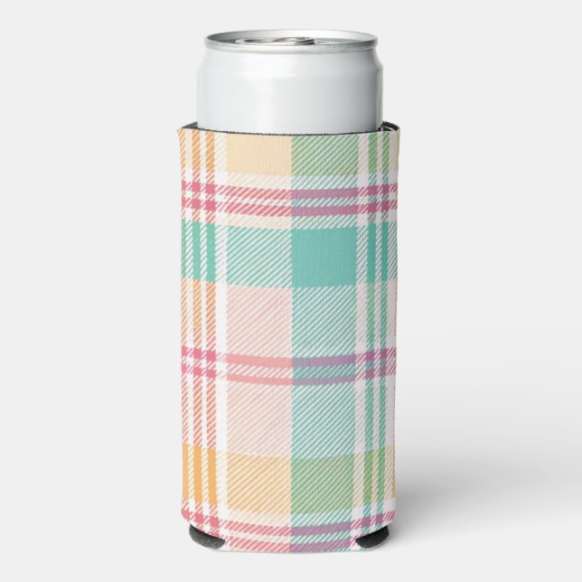 Multicolor Checkered Kariert Selters Dosenkühler (Seltzer Rückseite)