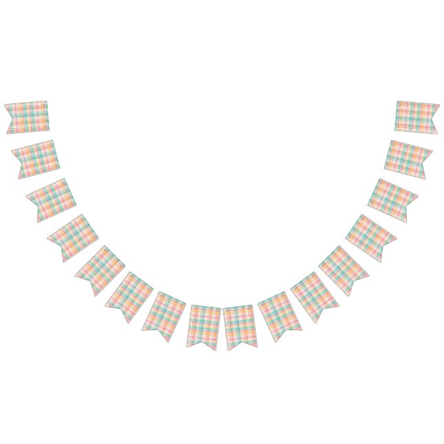 Multicolor Checkered Kariert Wimpelkette (Alle)
