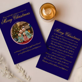 Multicolor Christmas Greeting Card with Family Mes Dankeskarte