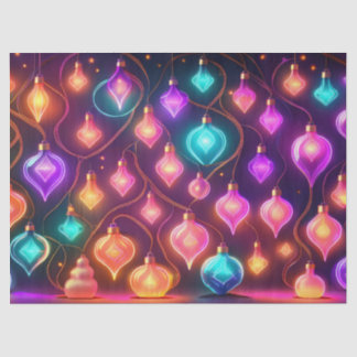 Multicolor Christmas Lights Patterned Seidenpapier