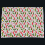 Multicolor Christmas Tree Große Geschenktüte<br><div class="desc">Eine farbenfrohe Weihnachts- oder Wintergeschenktüte mit Illustrationen von Weihnachtskiefern. Das ist ein großartiges Design für Weihnachten,  Neujahr und Winter Geburtstagsgeschenke.</div>