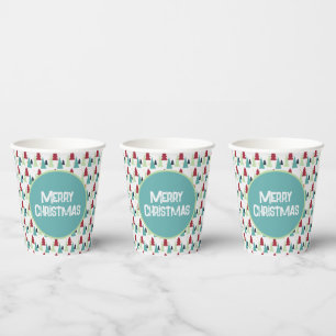 Multicolor Christmas Trees Muster Pappbecher