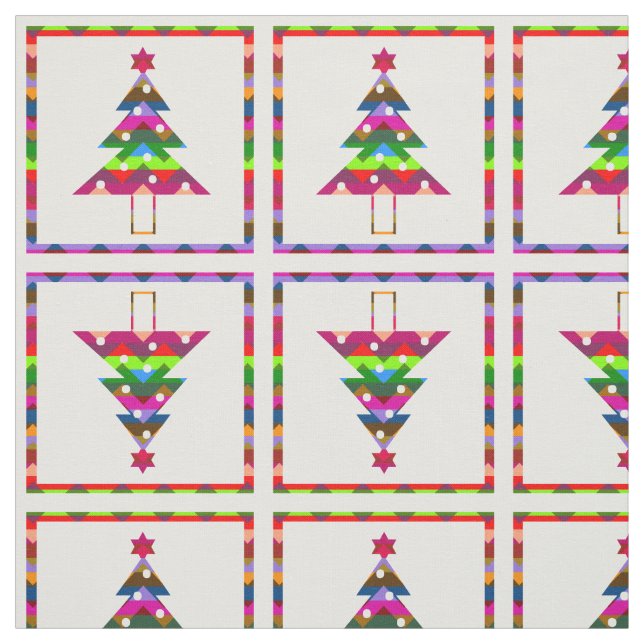 Multicolor Christmas Trees Stoff (Muster)