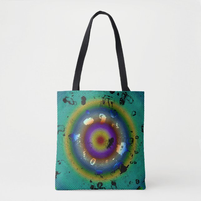 Multicolor Circlone Abstrakt Art Tasche (Vorderseite)