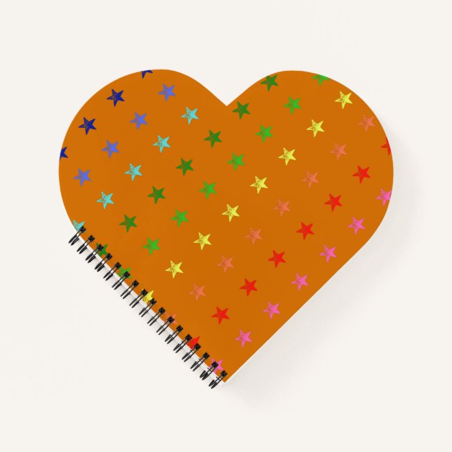 Multicolor Crayon Stars Notizbuch (Vorderseite)