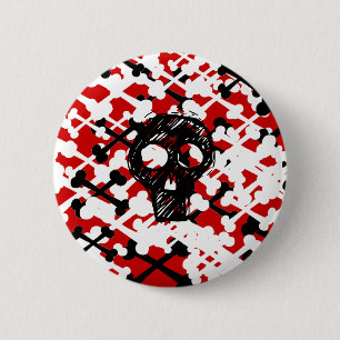 Multicolor Crossbones Button