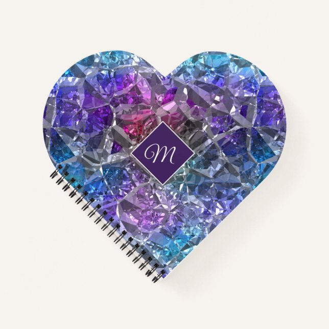 Multicolor Crystal Heart Notebook Notizbuch (Vorderseite)