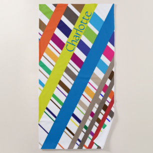 Multicolor Diagonal Lines Strandtuch
