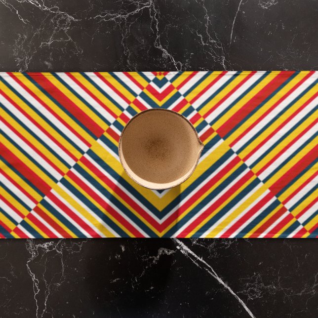 Multicolor Diagonale Streifen Großer Tischläufer (table runner)