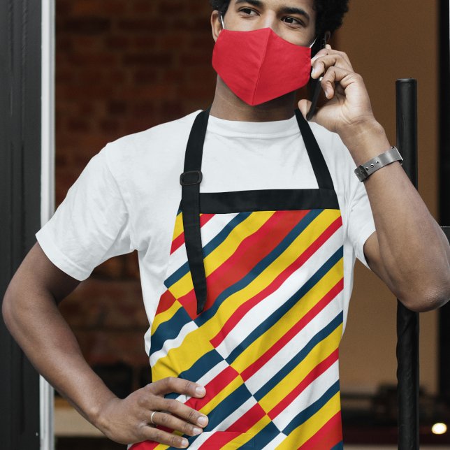 Multicolor Diagonale Streifen Schürze (apron)