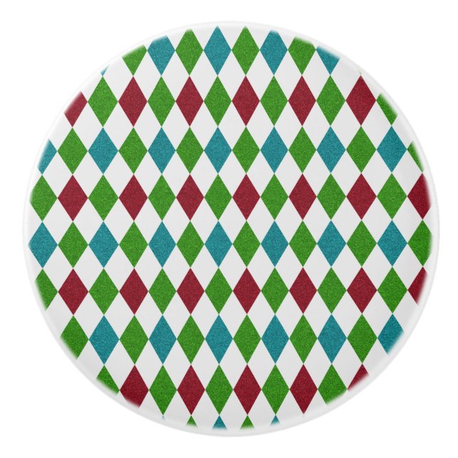 Multicolor Diamond Glitzer Keramikknauf (Vorderseite)