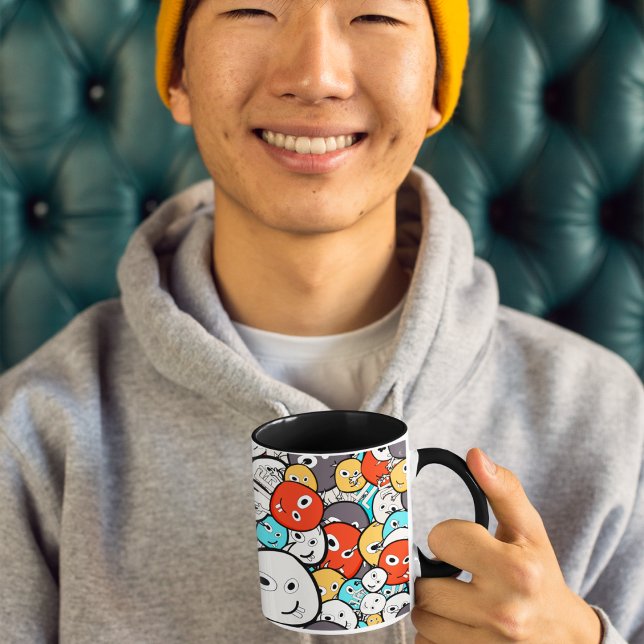 Multicolor Doodle Monster Faces Tasse (mugs and cups)