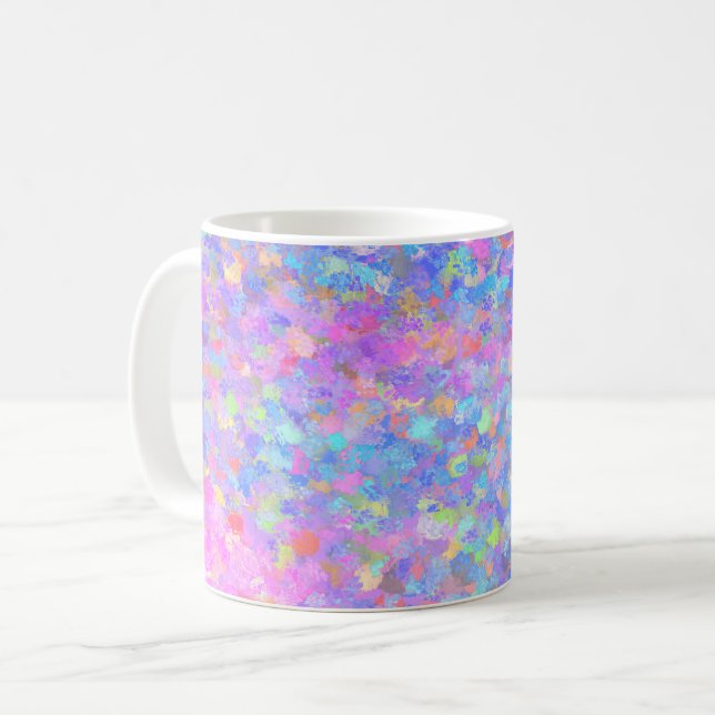 Multicolor Dot Art Kaffeetasse (Vorderseite Links)