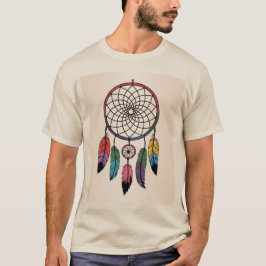 Multicolor Dreamcatcher Gold Hintergrund T-Shirt