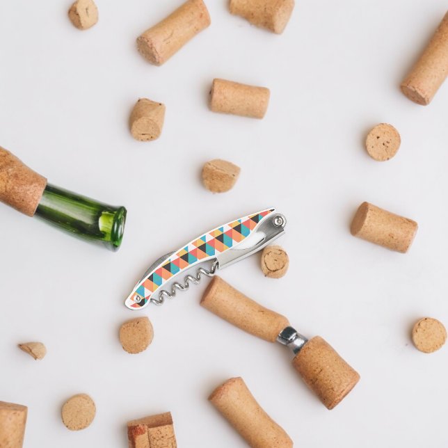 Multicolor-Dreieck-Muster Kellnermesser (Corkscrew Bottle Opener)