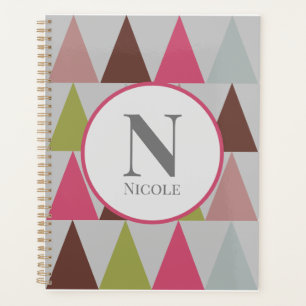 Multicolor-Dreieck-Muster mit Name Initial Planer