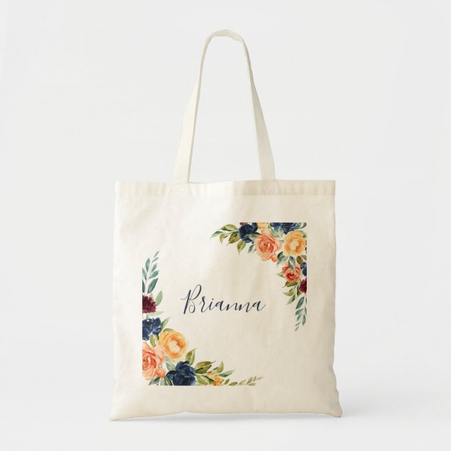 Multicolor Elegant Floral Bridesmaid Tragetasche (Vorne)