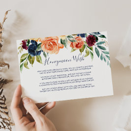 Multicolor Elegant Floral Honeymoon Wish Begleitkarte