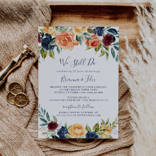 Multicolor Elegant Floral Wir machen immer noch ei Einladung