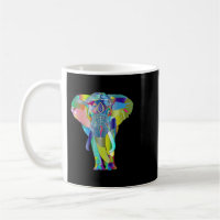 Multicolor Elephant Psychadelic T Shirt