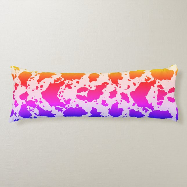 Multicolor Exotic Kuh Druckkissen Seitenschläferkissen (Vorderseite)