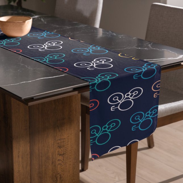 Multicolor-Fahrradmuster Großer Tischläufer (bicycle  table runner)