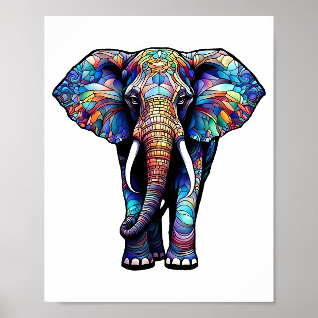 Multicolor-Festgläser-Elephant 3 Poster (Vorne)