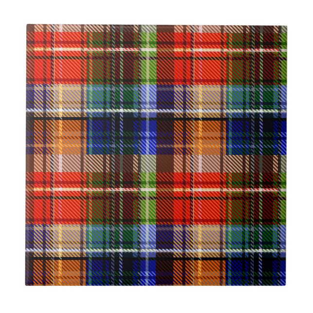 Multicolor Flannel Kariert Tartan Muster Fliese (Vorderseite)