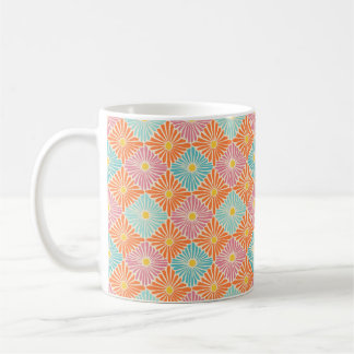 Multicolor Flower Mosaic Retro Kaffeetasse