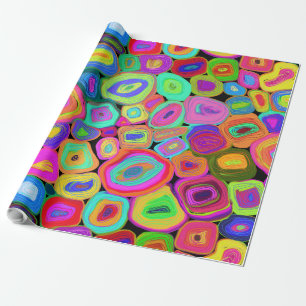 Multicolor Funky Circles Ölgemälde Geschenkpapier