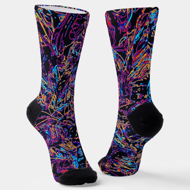 Multicolor gebogene Linienmuster  Socken (Gewinkelt)