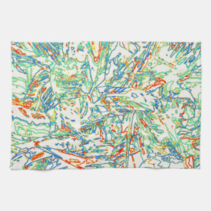 Multicolor gebogenes Linienmuster - Retro-Farbe Geschirrtuch