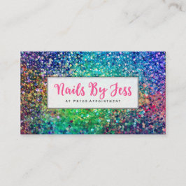 Multicolor Glitzer Textur Drucknägel Visitenkarte